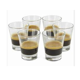 Bicchiere Caffeino Bormioli cl 8,5 Set 6 Bicchierino Espresso Caffè Vetro Trasparente