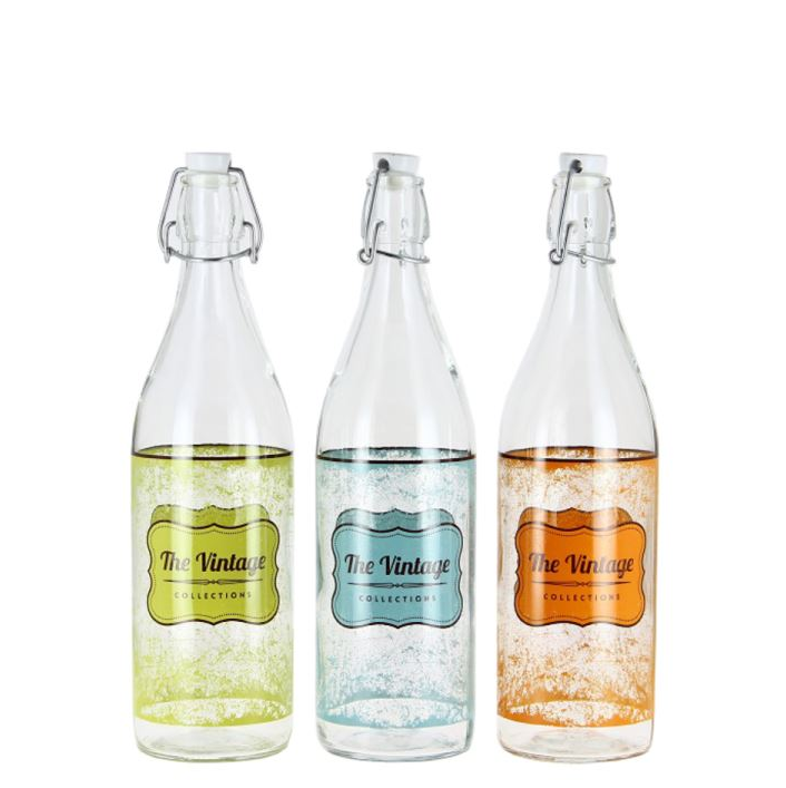 Bottiglia Industrial Cerve 1 Litro Bottiglie Vetro Colorato Tappo Meccanico  - Casalinghi Esposito