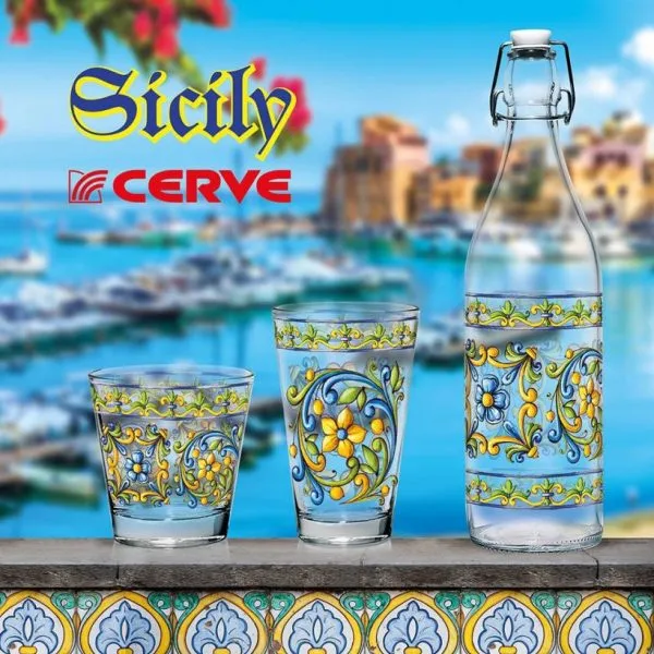 Bottiglia Sicily Cerve 1 Litro Vetro Con Tappo Meccanico