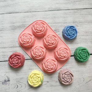 Stampo Rose Muffin Silicone Teglia 6 Fori cm 27×18 Cupcake Forma Fiore