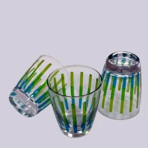 Bicchiere Domino Verde Azzurro Cerve cl 30 Set 6 Bicchieri Vetro Colorato Acqua Vino