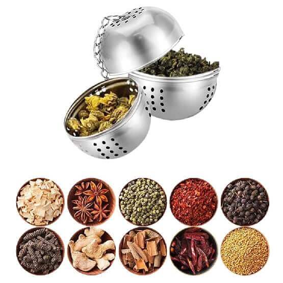 Filtro Tè Grande Hmj Forma Ovetto Te Acciaio Inox Infusore Erbe Odori con catenella Filtro Tè Grande Hmj Forma Ovetto Te Acciaio Inox Infusore Erbe Odori con catenella
