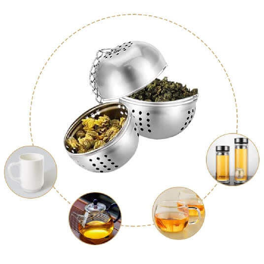 Filtro Tè Grande Hmj Forma Ovetto Te Acciaio Inox Infusore Erbe Odori con catenella Filtro Tè Grande Hmj Forma Ovetto Te Acciaio Inox Infusore Erbe Odori con catenella