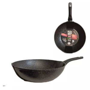 Wok Pietra Lavica GMD 32cm Saltapasta Padella Alluminio Antiaderente