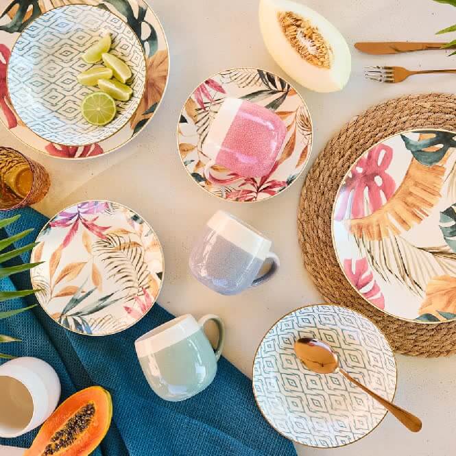 Servizio Piatti Tognana Madison Tropical Rose Piatto Ceramica Tavola 18 Pezzi Nature Servizio Piatti Tognana Madison Tropical Rose Piatto Ceramica Tavola 18 Pezzi Nature