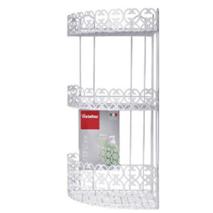 Angoliera Florenz 3 Ripiani Metaltex Mensola Ferro Rivestito Plastica Bianco bagno