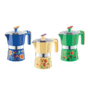 Caffettiera Frida Kalho Pedrini 1-2-3-6 Tazze Macchinetta Caffè Moka colorate