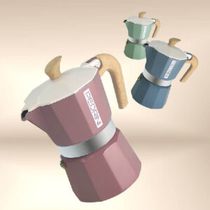 Caffettiera MyMoka Color Pedrini 1-2-3-6 Tazze Macchinetta Caffè Moka Colorata pastello alluminio