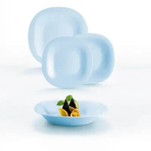 Servizio Piatti Carine Luminarc Light Blue Set 18 Piatto Vetro Opale infrangibile leggero