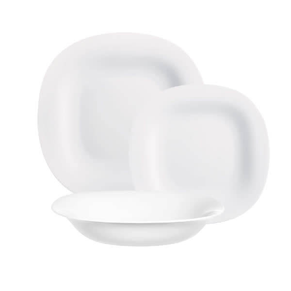 Servizio Piatti Carine Luminarc White Quadrato Set 18 Piatto Vetro Opale infrangibile leggero tavola bianco Servizio Piatti Carine Luminarc White Quadrato Set 18 Piatto Vetro Opale infrangibile leggero tavola bianco