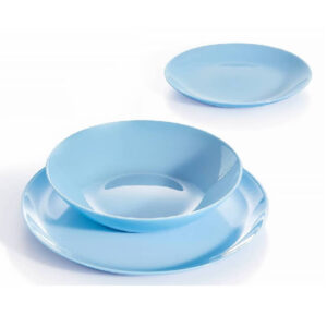 Servizio Piatti Diwali Light Blue Luminarc Set 18 Piatto Vetro Infrangibile blu tavola infrangibile