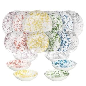 Servizio Piatti Tognana Madison Apulia Piatto Porcellana Tavola 18 Pezzi colorati elegante