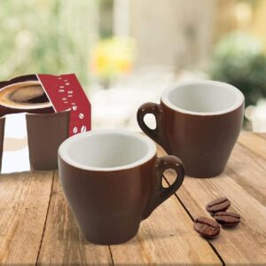 Tazzina Bar Marrone Billy Borella Porcellana cl 8 Set 6 Tazzine Caffè Tazza Espresso caffe'