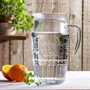 Caraffa Romantic Bormioli 180 cl Brocca Con Tappo e Rinfrescatore Vetro bibita acqua vino cocktail