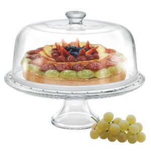 Portatorta Alzata Palladio Borgonovo con Coperchio 6 in 1 Vetro Trasparente aperitivo vassoio piatto portata