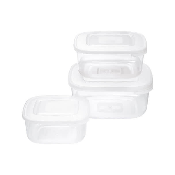 Tris Contenitori Frigo Box Quadrati Tontarelli Contenitore Plastica congelatore forno micrroonde Tris Contenitori Frigo Box Quadrati Tontarelli Contenitore Plastica congelatore forno micrroonde
