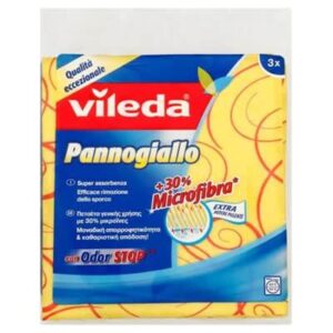 Panno Giallo OdorStop Microfibra Vileda Straccio Set 3 Pezzi pulizia casa bagno cucina