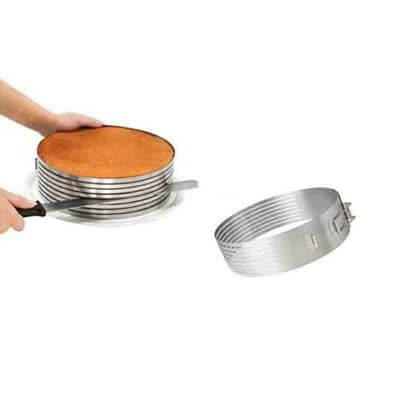 Anello Tagliatorte Kaufgut Eva Regolabile cm 26-28 Affetta Torta Acciaio Inox Decorazione