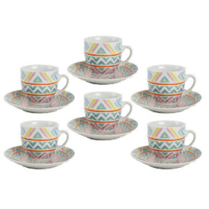 Tazzina Caffè con Piattino Borella Set 6 Tazzine Porcellana Tazza Caffe' Vari Colori mondello