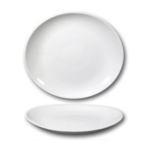 Piatto Bistecca Ovale Tivoli Saturnia 30,5x28 cm Porcellana Bianca Ristorante portata sperlunga
