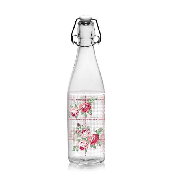 Bottiglia Lory Rosalia Cerve 1 Litro Bottiglie Vetro Decorato con Tappo Meccanico Bottiglia Lory Rosalia Cerve 1 Litro Bottiglie Vetro Decorato con Tappo Meccanico