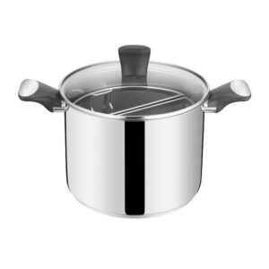 Pentola Multipasta Lagostina 2 Scomparti cm 22 Acciaio Inox 1810 Coperchio Vetro casseruola 2 scolapasta