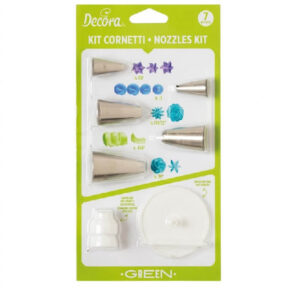 Set 7 Cornetti Green Decora Punte Per Sac A Poche Bocchette Decorazione Acciaio decorazione