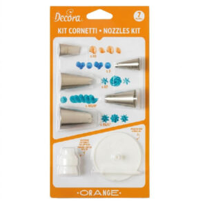 Set 7 Cornetti Orange Decora Punte Stella per Sac A Poche Bocchette Decorare Torte Acciaio decorazione