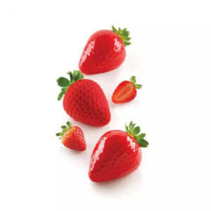 Stampo Silicone Fragola 120ml Silikomart Forma Frutta Reale Dolci supporto plastica pasticceria