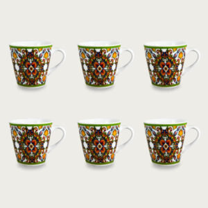 Set 6 Tazzine Arca Favignana Porcellana Tazza da Caffè cl 8