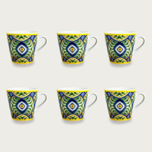 Set 6 Tazzine Arca Otranto Porcellana Tazza da Caffè cl 8